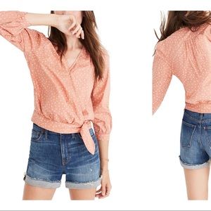 Madewell Star Print Wrap Blouse